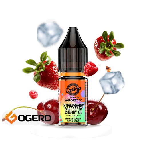 سالت توت فرنگی یخ ویپرسو (10میل) VAPORESSO DELICIU STRAWBERRY RASPBERRY CHERRY ICE